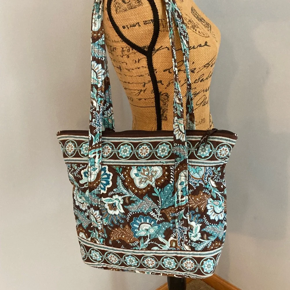 Vera Bradley Java Blue Tote Bag Made in USA - Picture 2 of 16